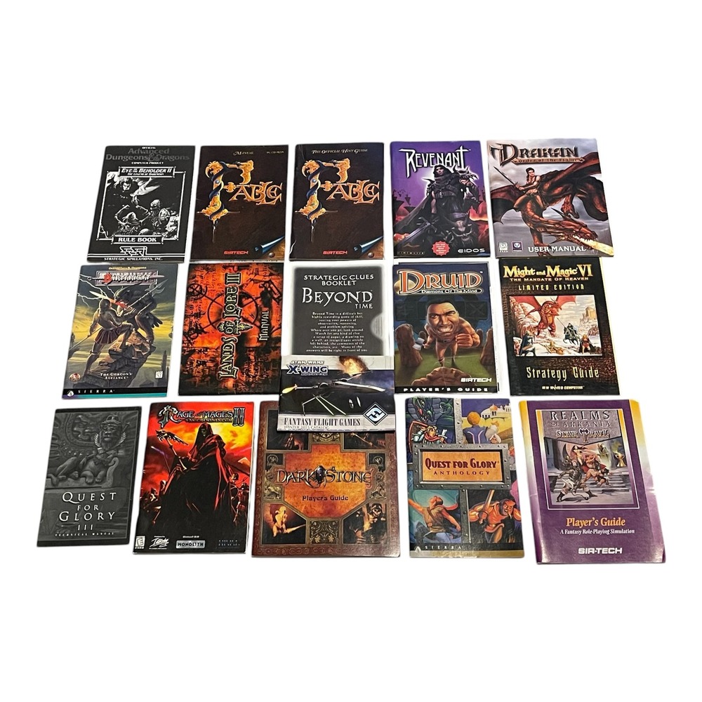16 PC Game Manual Lot Might and Magic Quest for Glory Fable Dungeons & Dragons